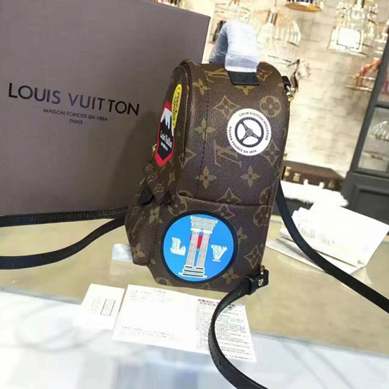 Louis Vuitton M42971 Palm Springs Backpack Mini World Tour Monogram Canvas