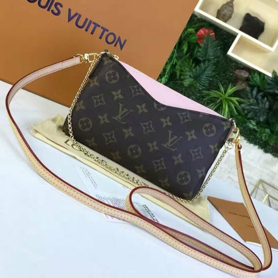 Louis Vuitton M44037 Pallas Clutch Crossbody Bag Monogram Canvas