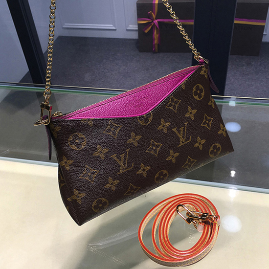 Louis Vuitton M41483 Pallas Clutch Crossbody Bag Monogram Canvas