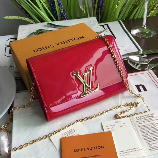 Louis Vuitton M51602 Louise Chain PM Crossbody Bag Monogram Vernis