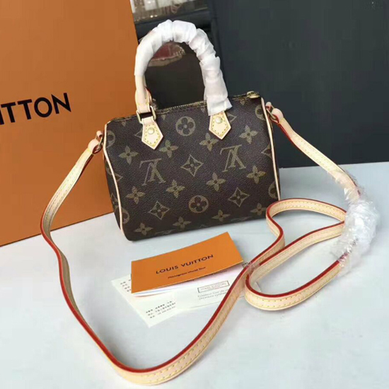 Louis Vuitton M61252 Nano Speedy Crossbody Bag Monogram Canvas