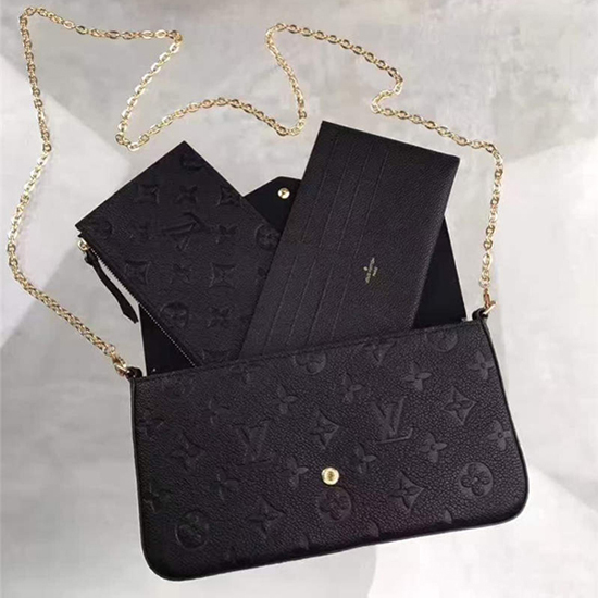 Louis Vuitton M64064 Pochette Felicie Chain Wallet Monogram Empreinte Leather