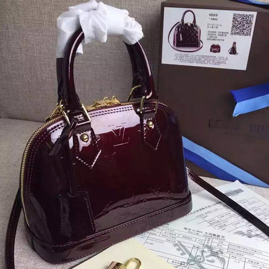 Louis Vuitton M91678 Alma BB Tote Bag Monogram Vernis