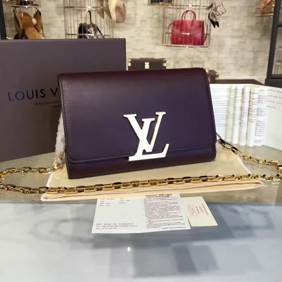 Louis Vuitton M94423 Chain Louise GM Crossbody Bag Taurillon Leather