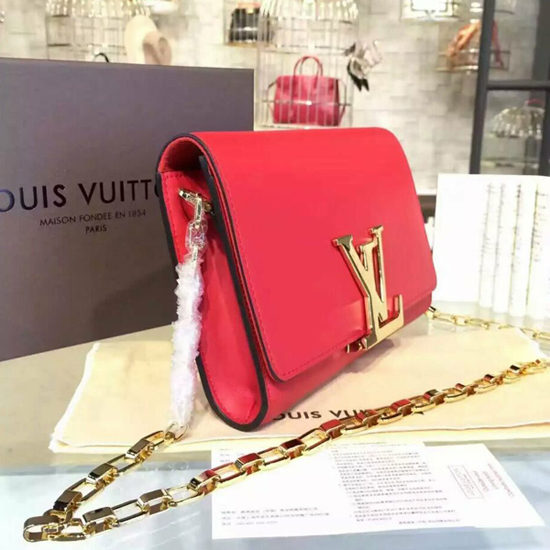 Louis Vuitton M94686 Chain Louise GM Crossbody Bag Taurillon Leather