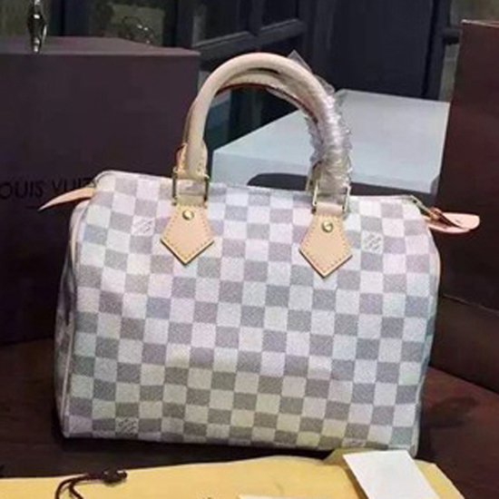 Louis Vuitton N41371 Speedy 25 Tote Bag Damier Azur Canvas