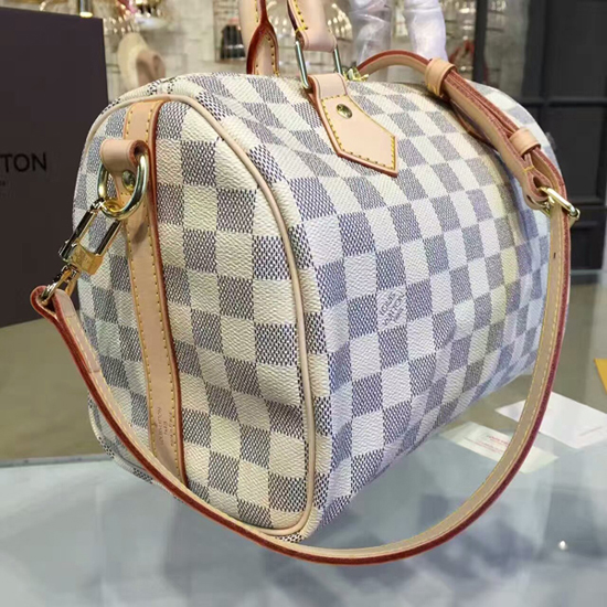 Louis Vuitton N41374 Speedy Bandouliere 25 Tote Bag Damier Azur Canvas