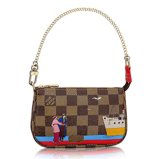 Louis Vuitton N41667 Mini Pochette Accessoires Damier Ebene Canvas