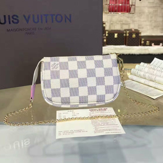 Louis Vuitton N41669 Mini Pochette Accessoires Damier Azur Canvas