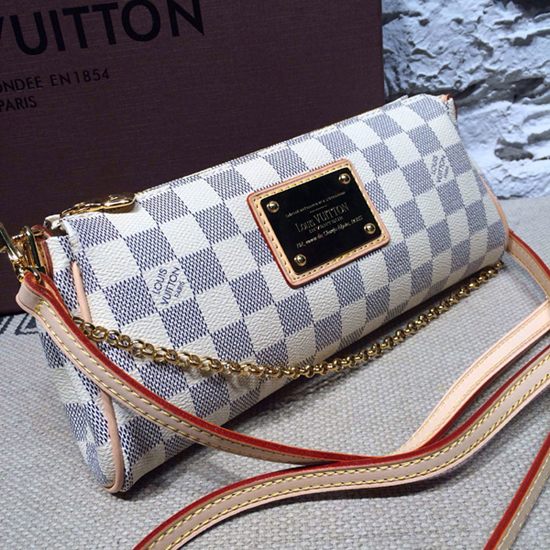 Louis Vuitton N55214 Eva Clutch Damier Azur Canvas