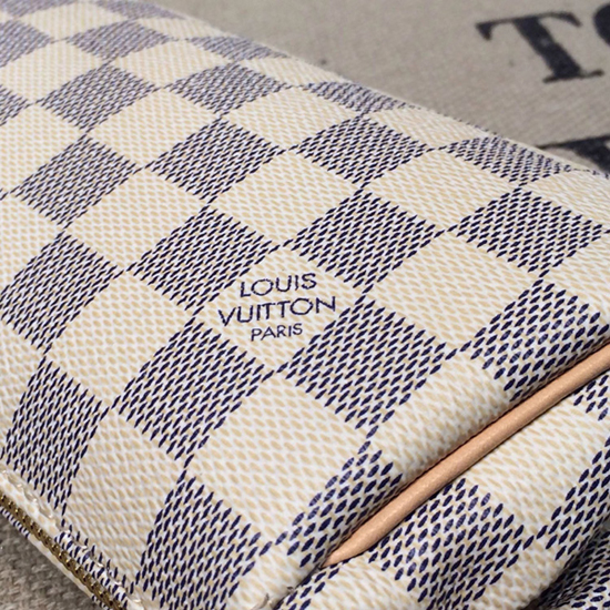 Louis Vuitton N55214 Eva Clutch Damier Azur Canvas