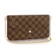 Louis Vuitton N63032 Pochette Felicie Chain Wallet Damier Ebene Canvas