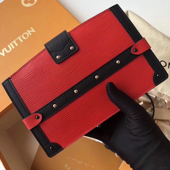 Louis Vuitton Rouge Trunk Clutch Epi Leather M51697