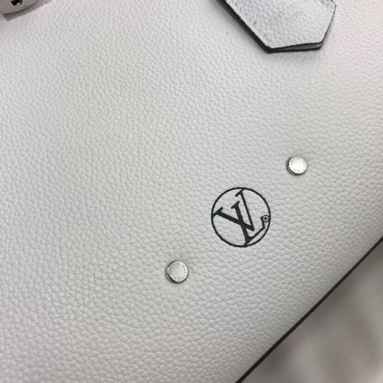 Louis Vuitton White Milla MM Bag Veau Nuage M55024